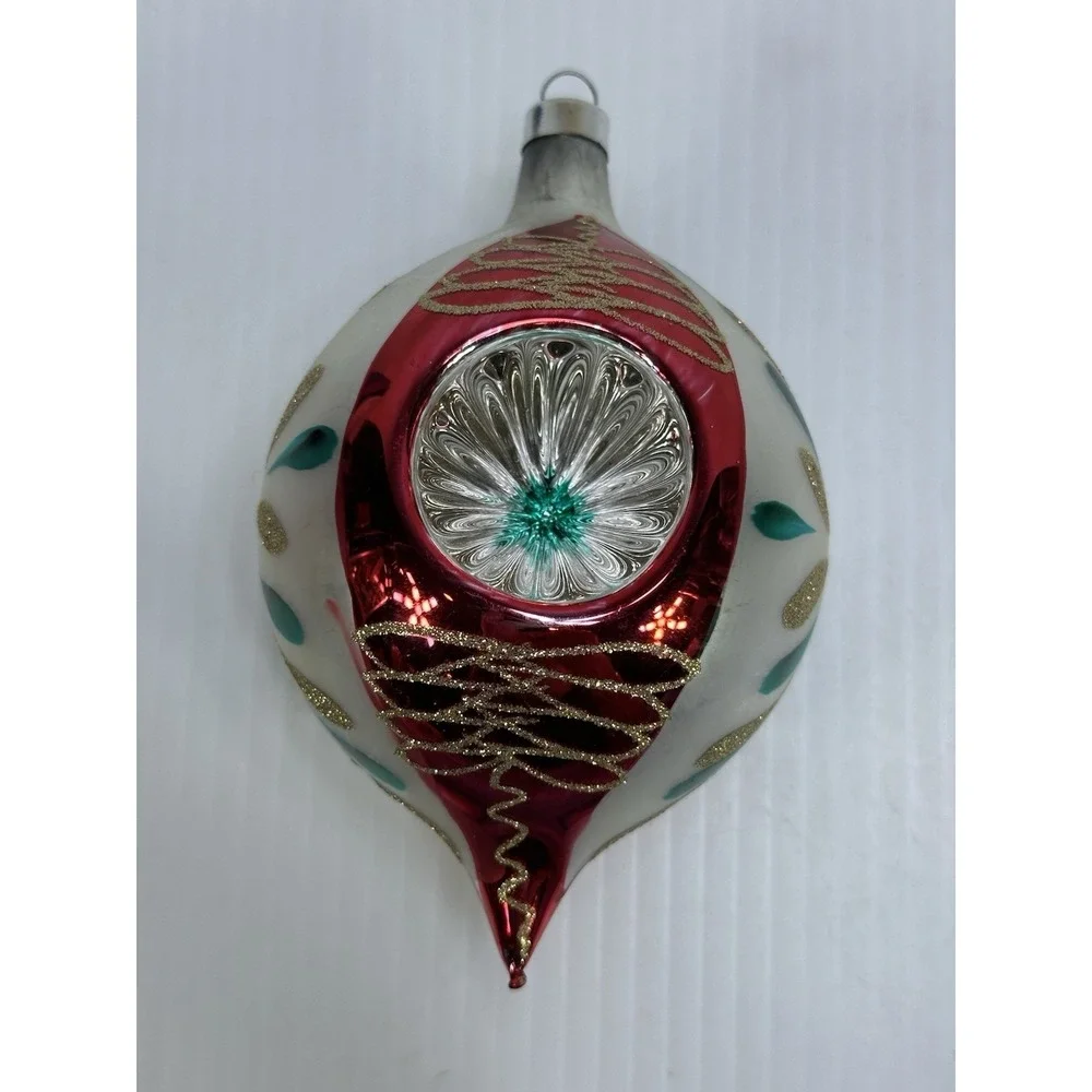 XL  Vintage  Mercury Glass Christmas Ornament   5.5
